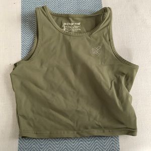 Jed North workout crop top olive green medium